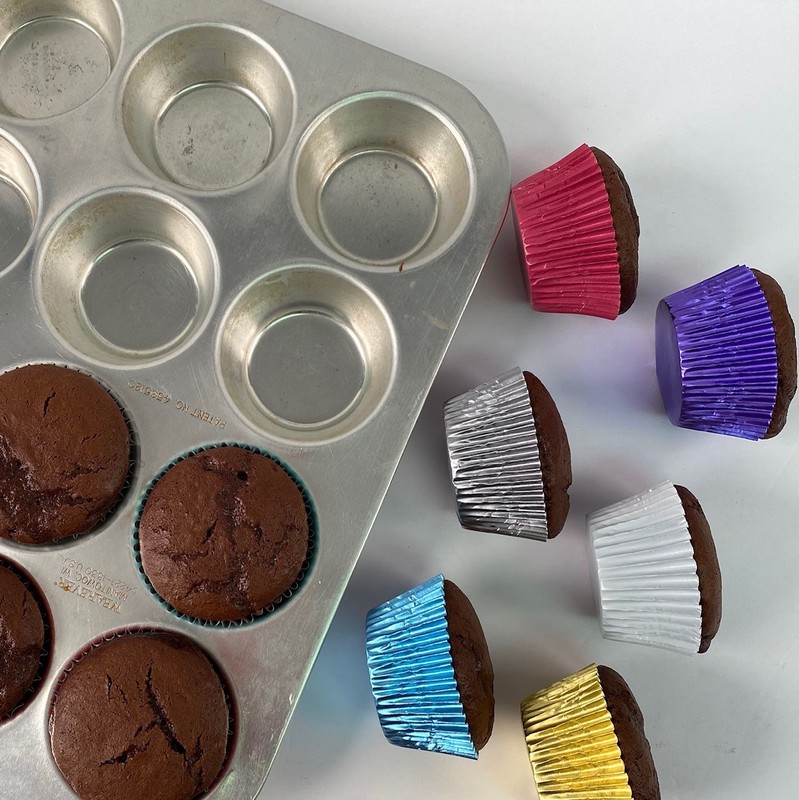 Lt Blue Foil Cupcake Liner - STANDARD size | 50 ct Baking Cups *FREE SHIPPING* gallery