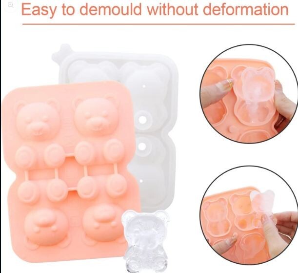 Silicone Bear Ice Molds, Cute Pastry Baking Molds 3D Kids Bear Ice Making Trays gallery