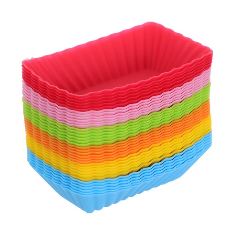 36 Pcs Silicone Baking Molds Reusable Rectangular Muffin Cups For Pastry Lovers gallery