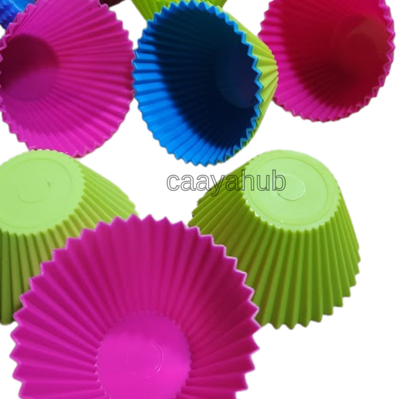 Pudding Jelly Cupcake Mold Colorful Reusable Plastic Steamed Baking Tool 14pcs gallery