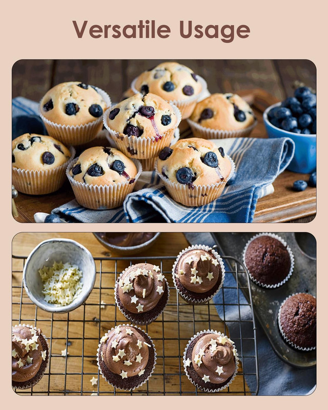 200Pcs Standard Black Cupcake Liners for Baking,Food Grade Cupcake Wrappers,Grea gallery