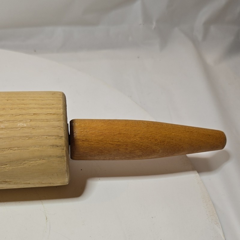 Wooden Rolling Pin with Handles Baking Kitchen Tool gallery