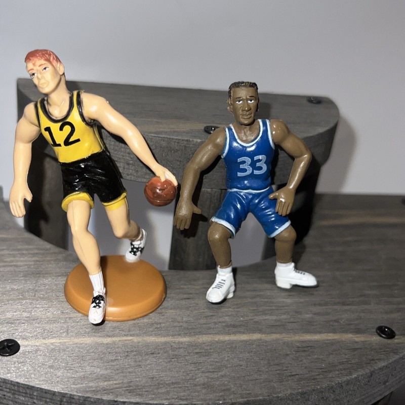 Lot of 2 Vintage Basketball Player Cake Topper Decorations 2002 #12 #33