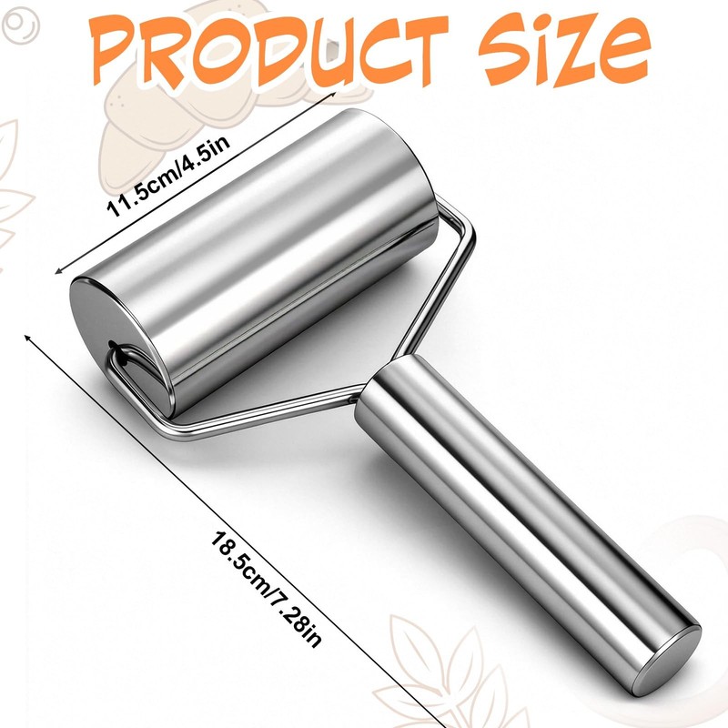 Small Stainless Steel Rolling Pin Non Stick Smooth Pastry Pizza Dough Roller gallery