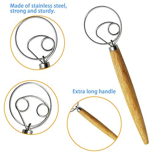 ​Listenman Danish Dough Whisk Bread Mixer & Egg Whisk Kits, 2 Pack Premium gallery