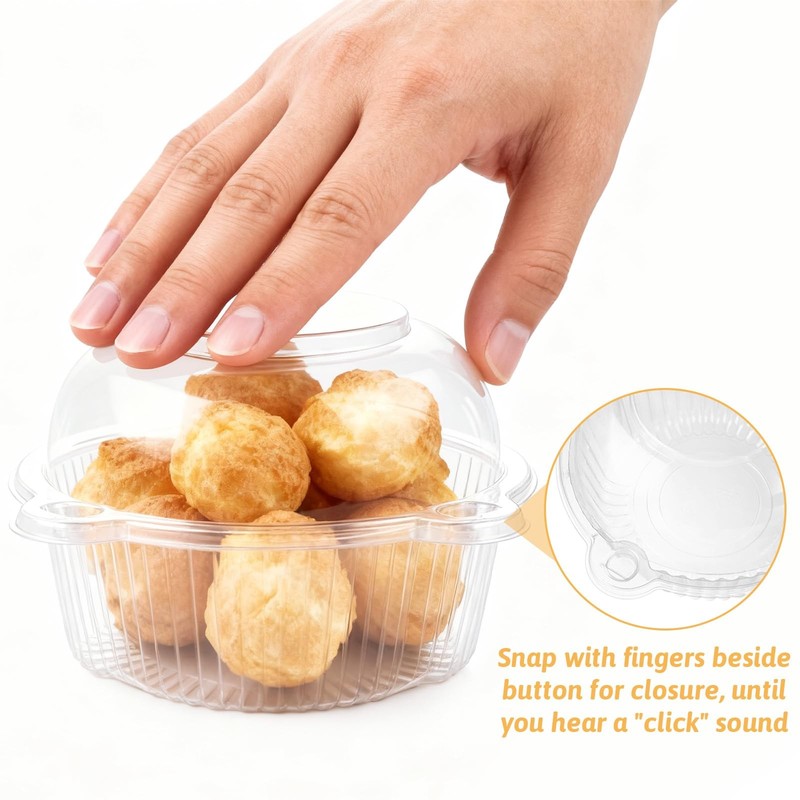 200 Pack Jumbo Muffin Containers, Individual Cupcake Holder with Lids, Thick ... gallery