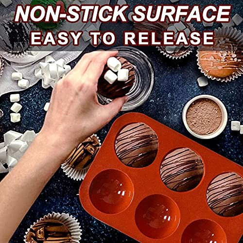 6 Holes Medium Semi Sphere Silicone Molds, 3 Packs Half Sphere Silicone Bakin... gallery