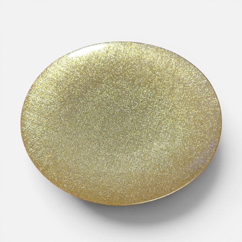Gold Glitter Pedestal Footed Turkish Glass Cake Plate Stand 11 Inches gallery