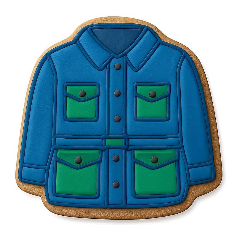 Military Jacket Cookie Cutter & Stamp, Fondant & Clay Cutter - 4x4" gallery