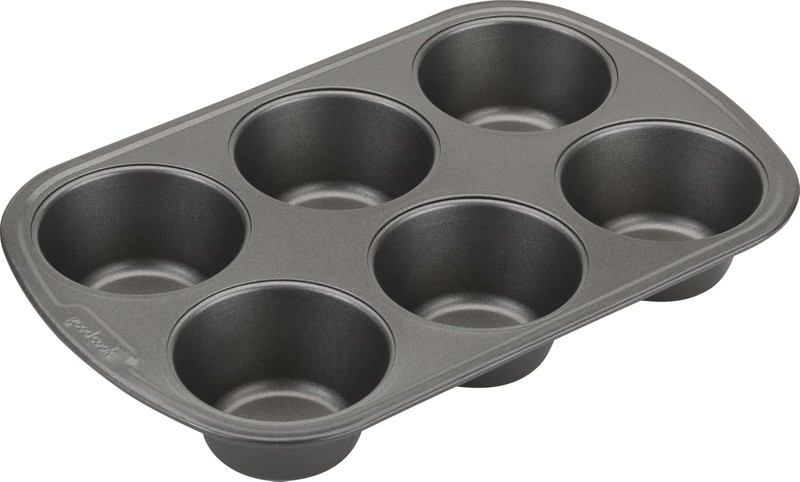 Everyday Nonstick Steel Jumbo Texas Muffin Pan, 6-cup, Gray gallery
