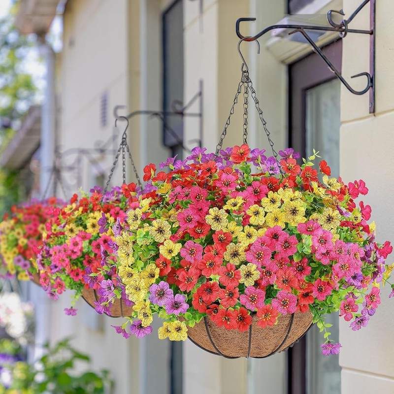Agirl Artificial Flowers Hanging Plants In Basketartificial Hanging Flowers For gallery