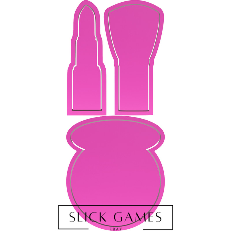 Makeup Brush, Palette, Lip Gloss Set Cookie Cutters | 3D Printed gallery