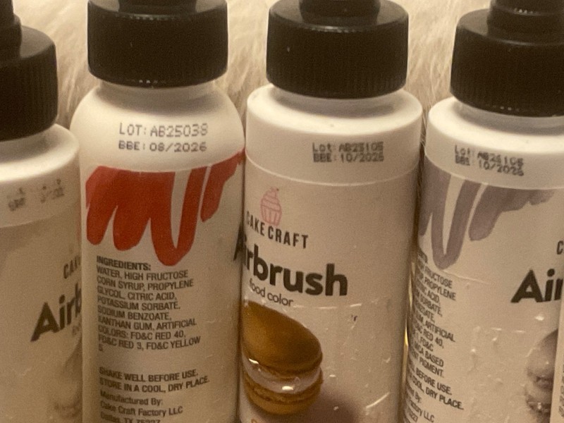lot of 5 Cake Craft Airbrush Food Color Liquid for Decorating Cakes*plz read gallery