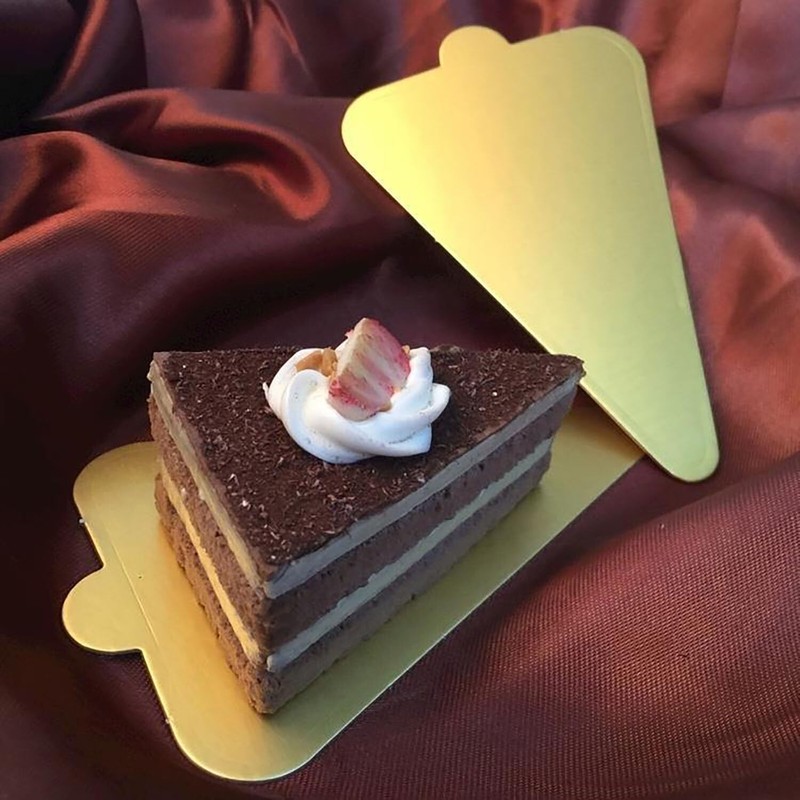Mini Triangle Golden Cake Boards 100pcs Mousse Cupcake Base Paper Plates Tria... gallery
