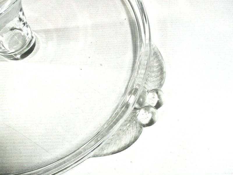 Glass Cake Dip Stand Embossed Cherries Dip/Stand Section & Handles Diameter 29cm gallery