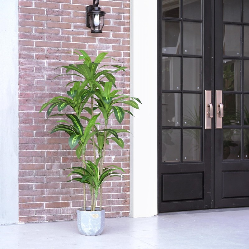 Waoops Artificial Plants 5.3Ft Dracaena Fragrans Faux Trees 7 Heads Fake Tree gallery