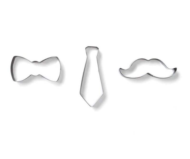 Little Man/Boy 3 Piece Cookie Cutters - Tie, Mustache And Bow Tie - Fox Run -New gallery