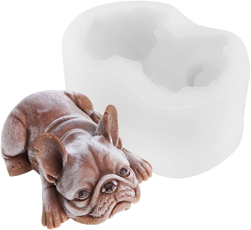 DOERDO French Bulldog Silicone Mold for Fondant, Chocolate Making, Kitchen Bakin