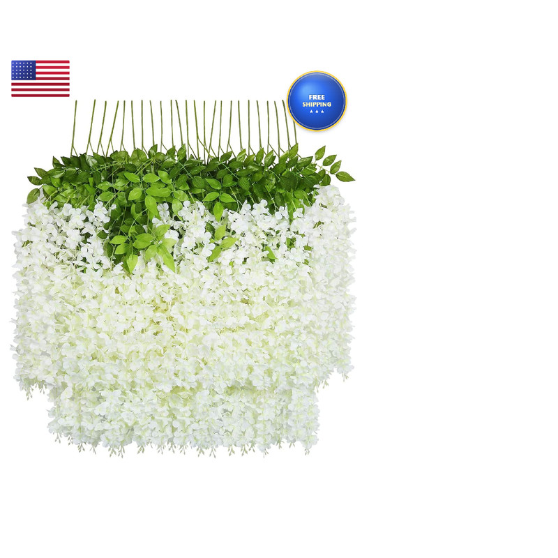 U’Artlines Uartlines 24 Pack Total 86.4 Feet Artificial Fake Wisteria Vine