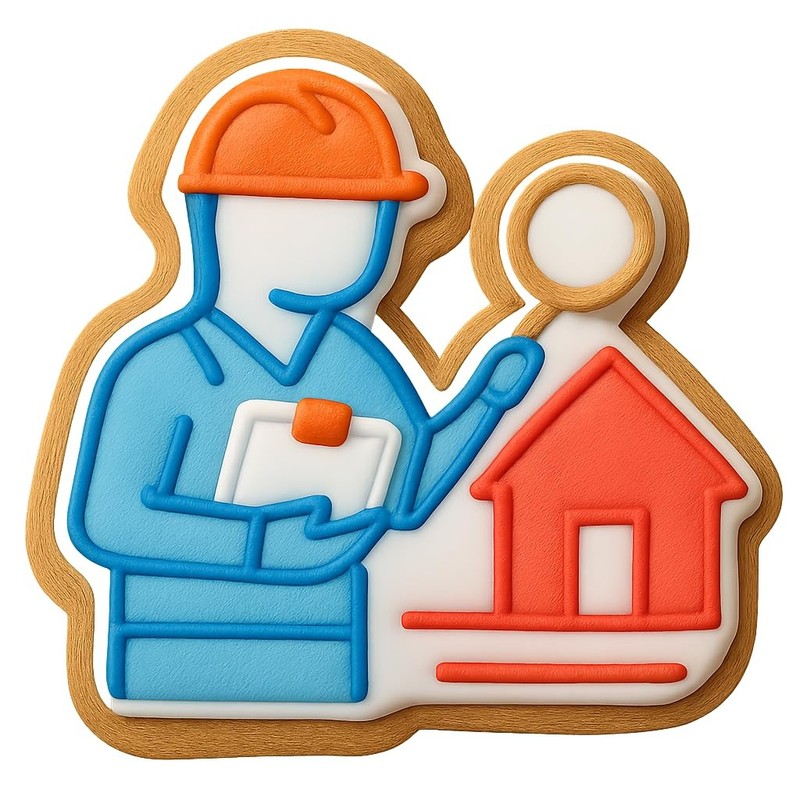 Inspecting Site General Contractor Cookie Cutter & Stamp, Fondant & Cla - 4x3.9" gallery
