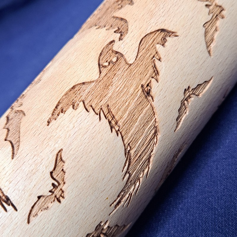 STIR Unused Wooden GHOSTS BATS Short Rolling Pin Embossing Halloween Treats 2022 gallery