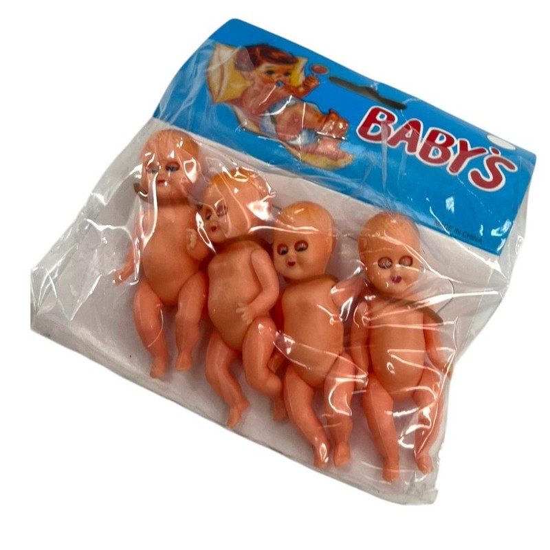 New Vintage 60’s Hong Kong Packaged Plastic Baby Dolls Cake Babies party decor