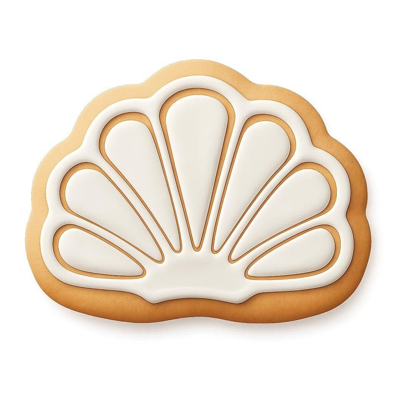 Crochet Shell Stitch Cookie Cutter & Stamp, Fondant & Clay - 4x2.5 gallery