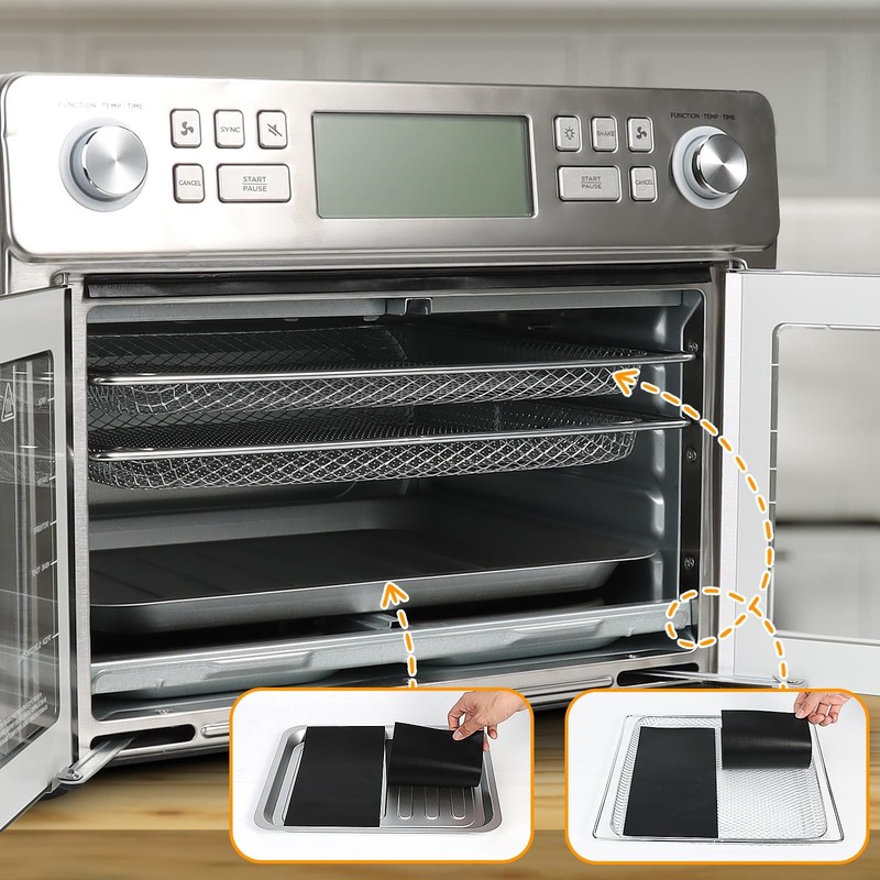 4 Pcs Air Fryer Oven Liners for Emeril Lagasse Dual Zone 360 Small, Black gallery