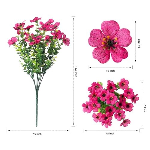 Artificial Flowers for Outdoor Indoor Garden Home Decoration, 6 Multicolor gallery
