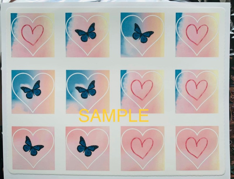 Trim to size Edible Cake Decoration TS 2 inch hearts 24 designs Trending gallery