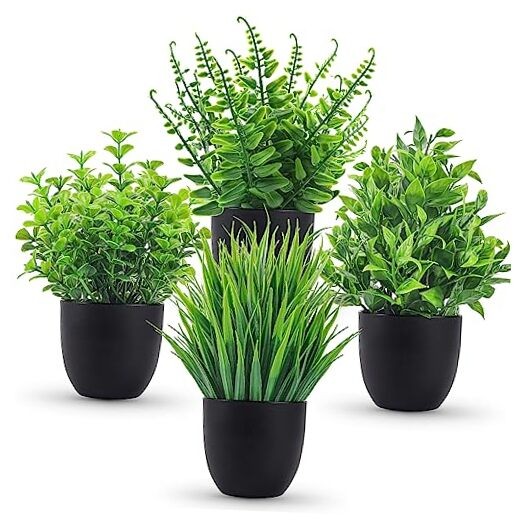 Fake Plants Packs Artificial Plants Small Faux Plants Black Bathroom 4 Green gallery