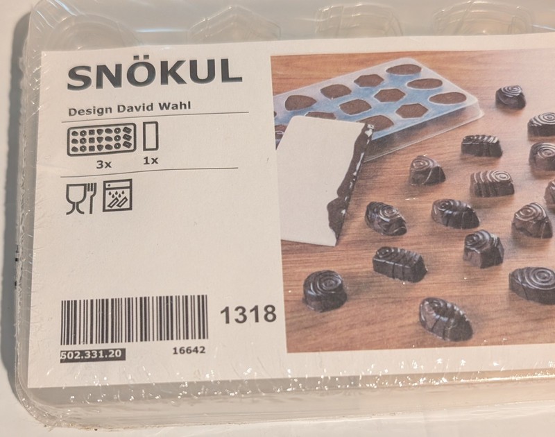 Ikea Snokul Candy Chocolate Mold Trays (3) With Scraper #1318 New Sealed gallery