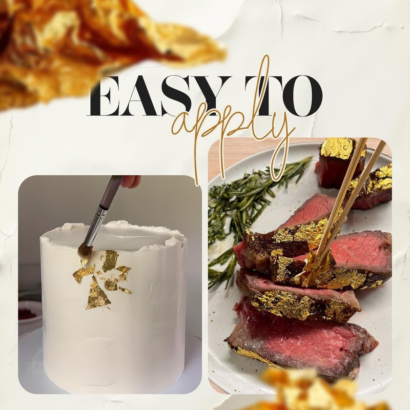 24K Edible Gold Foil Sheets - 200mg Gold Foil gallery