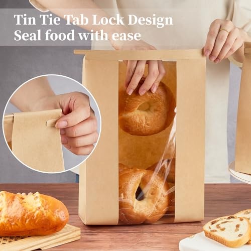 PCS Large Paper Bread Bags for Sourdough Bread, 13.7 x 8.2 x 3.5 Inches 50 gallery