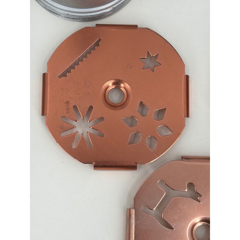 Vtg Aluminum Mirro Dial a Cookie Press 3 Copper Discs Manual Spritz Maker gallery