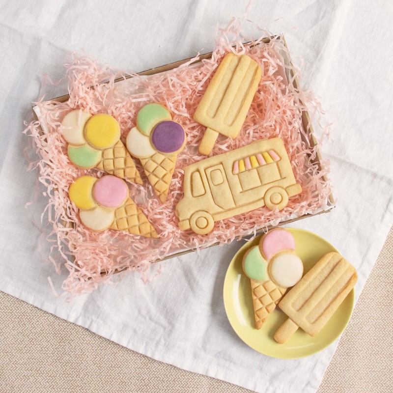 Set of 3 Ice Cream Cookie Cutters - baby shower lolly truck popsicle summer fest gallery