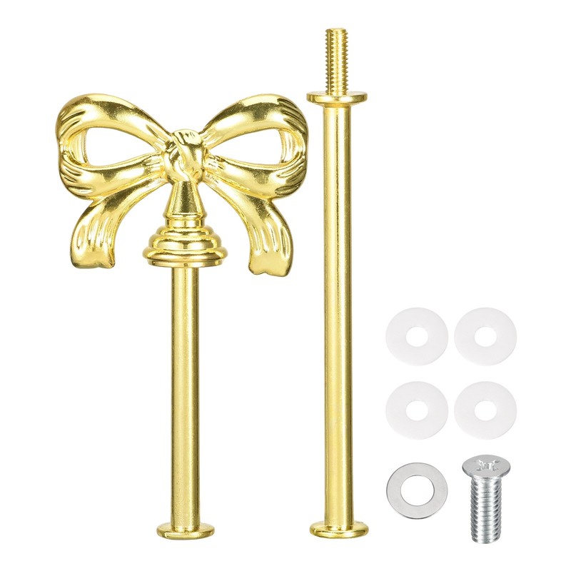 1 Set 2-Tier Cupcake Stand Hardware Fittings for Cake Stand, Bow-Knot Gold