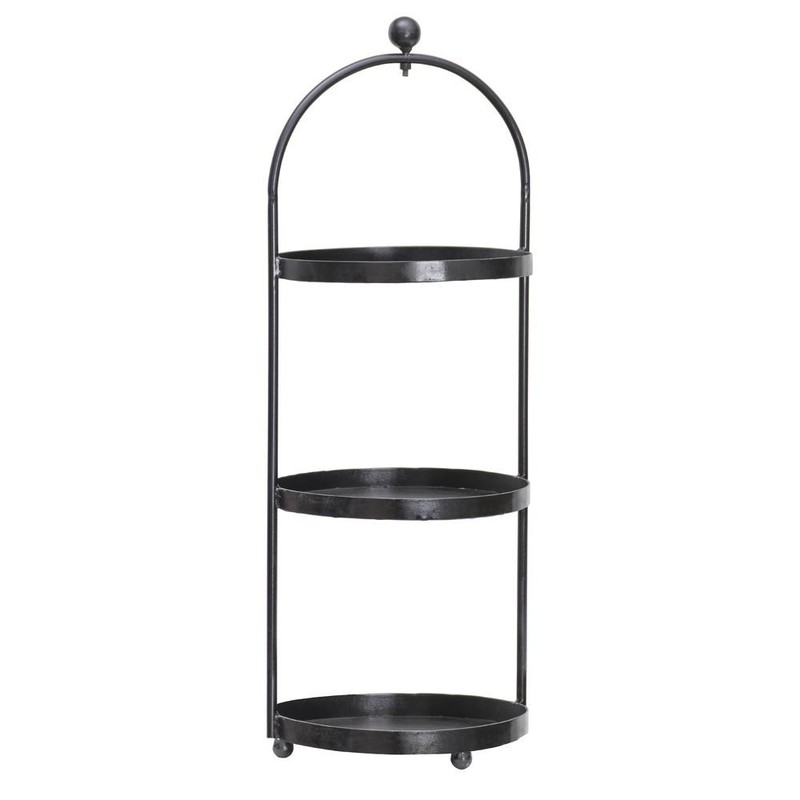 HUBERT® Tiered Buffet Stand Dessert Stand Round Black Iron - 12 1/3"Dia x 34