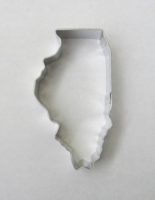 3.5″ Illinois IL Cookie Cutter Tin Steel The Prairie State USA Map Outline Shape