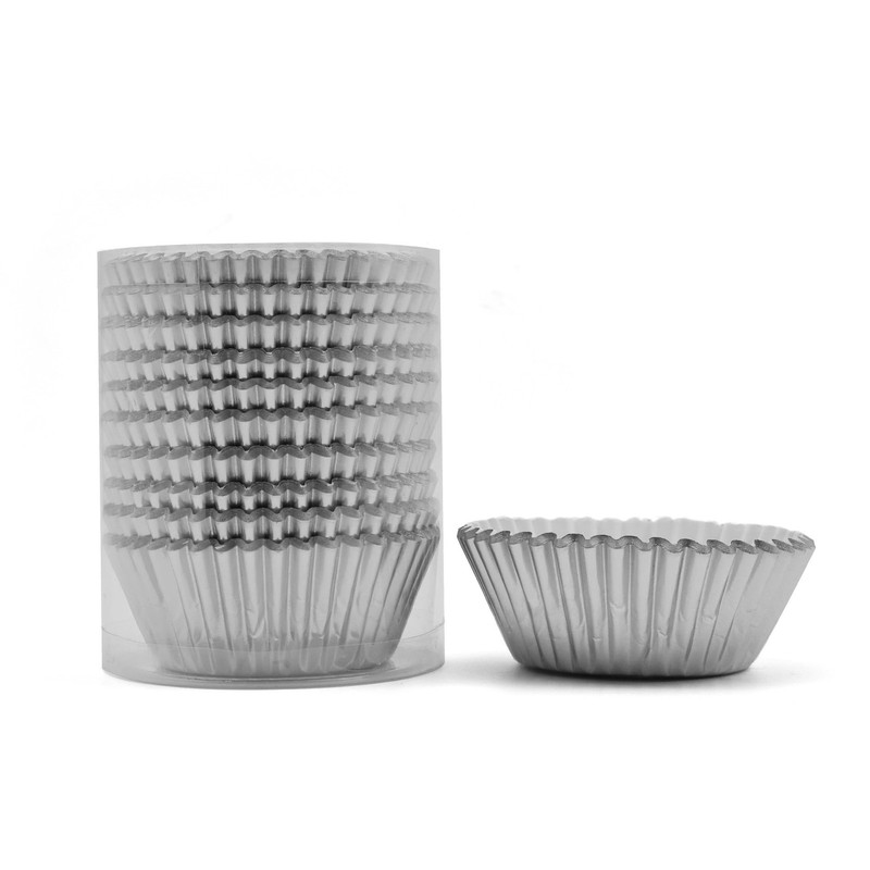 200 Pcs Silver Foil Cupcake Liners Standard Baking Cups Muffin Paper Cases gallery