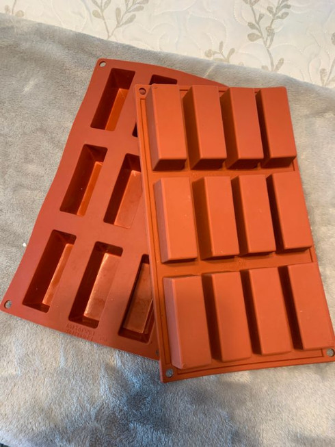2pcs Granola Bar Mold, Rectangle Silicone Candy Molds for 2PCS 12 bar mold