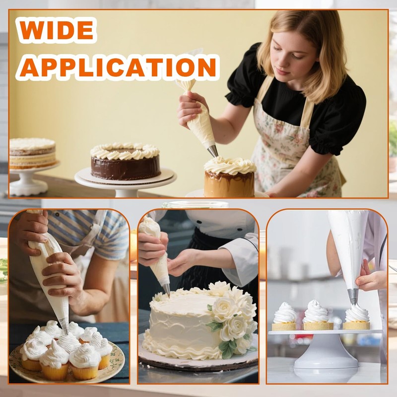 3-Pack Reusable Pastry Piping Bags - 12inch Cloth Canvas Cake Decorating Bags... gallery