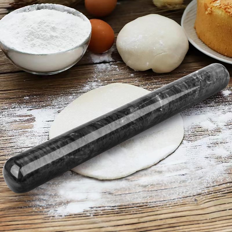HESHIBI Marble Rolling Pin with Stand, 15.7" Black Stone French Heavy Polishe... gallery