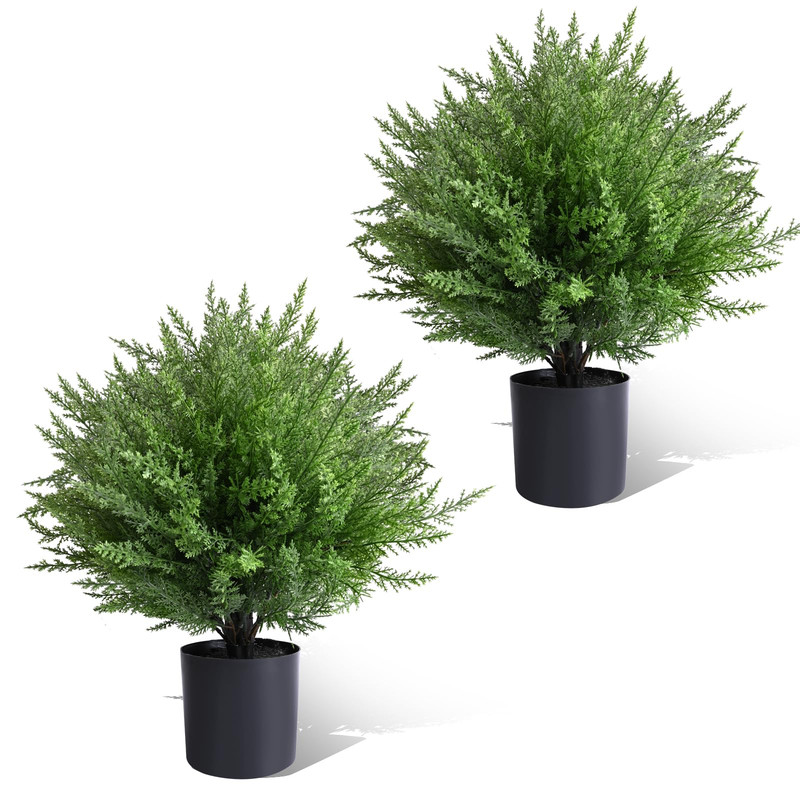 Fajunzh Artificial Topiary Bushes For Outdoors Spike Boxwood Ball Fake Shrubs