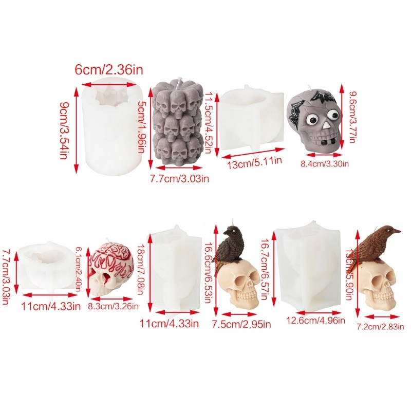 Skull Head Shape Silicone Craft Mold Silicone Material for DIY Hand-Making Lover gallery