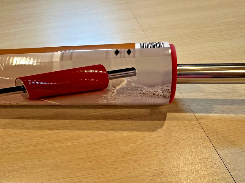 Crofton Red Silicone Silver Tone Metal Double Handle 42831 Rolling Pin 18" New gallery
