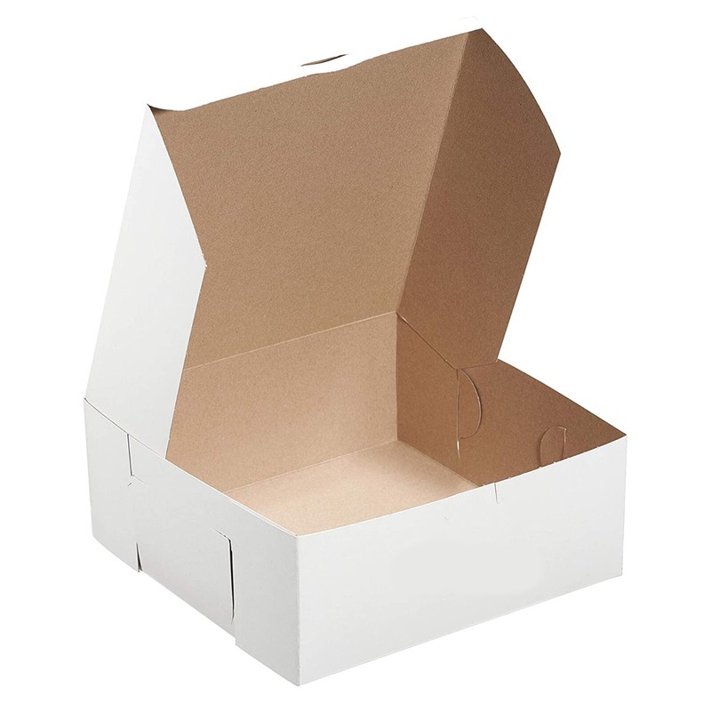 [ 20 Pack ] White Bakery Pastry Boxes – 14 x 14 x 6 In.