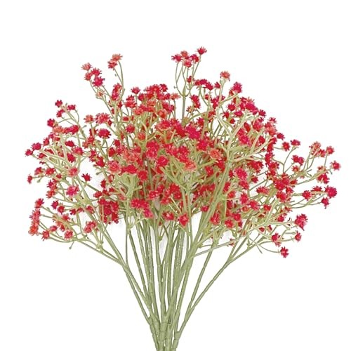 Babys Breath Artificial Flowers, 6 Pcs Wedding Flowers Faux Flowers 6pcs Red gallery