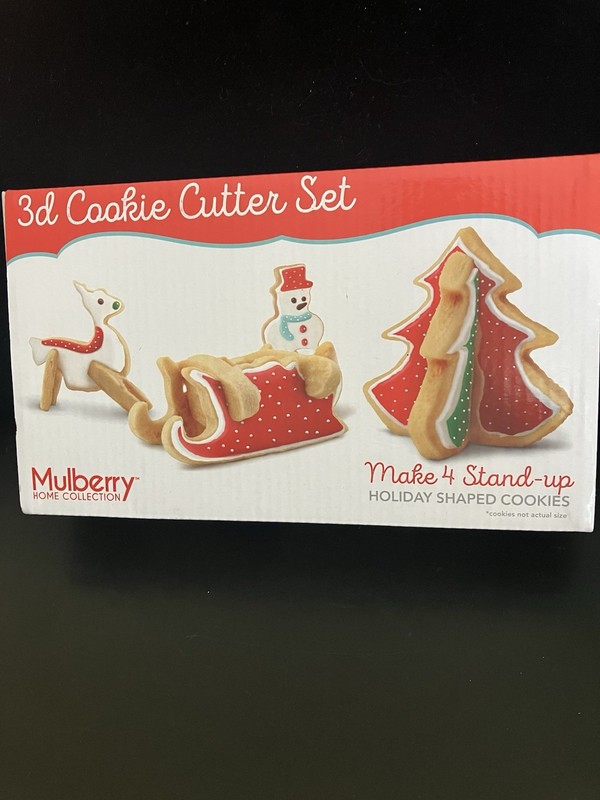 New Mulberry 3D Stand Up Christmas Cookie Cutters Set (8 Pcs)Stainless Steel NEW