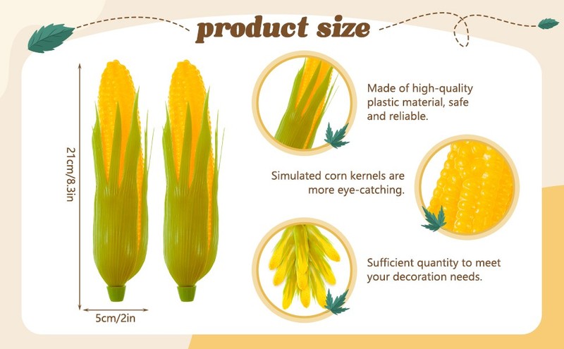 8 Pcs Plastic Artificial Corn Lifelike Corn Cob Fake Realistic gallery